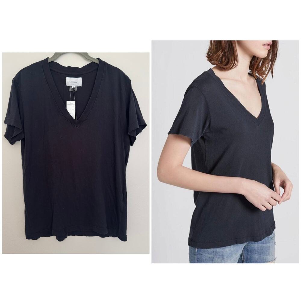 Current/Elliott The Perfect V Tee in Caviar